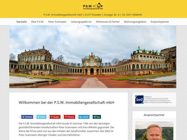 Webdesign / Webseiten für Immobilien-Makler Dresden